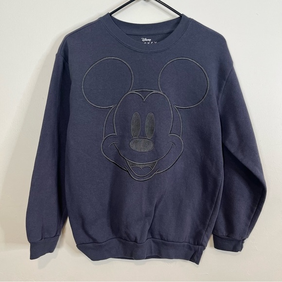 Disney Women’s Gray Embroidered Mickey Mouse Sweatshirt XS - Picture 1 of 6